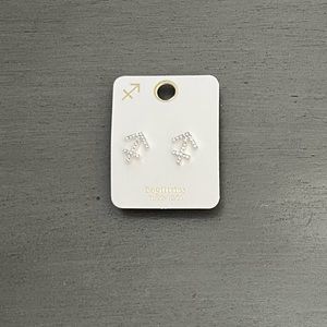 ♐️🏹Sagittarius Astrological Zodiac Sign Crystal Silver Earrings Nov 22 - Dec 21